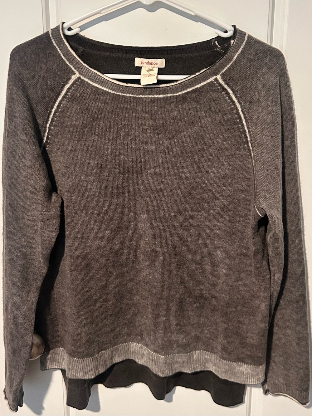 Sundance Women’s Charcoal Gray Cashmere Sweater Pullover Small